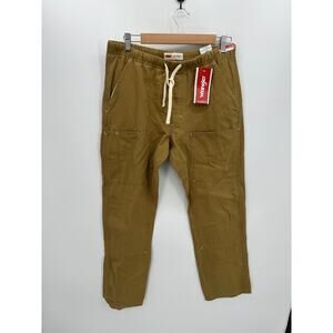 Wrangler Relaxed Fit Khaki Pants Men Small Drawstring Stretch Waist Cargo